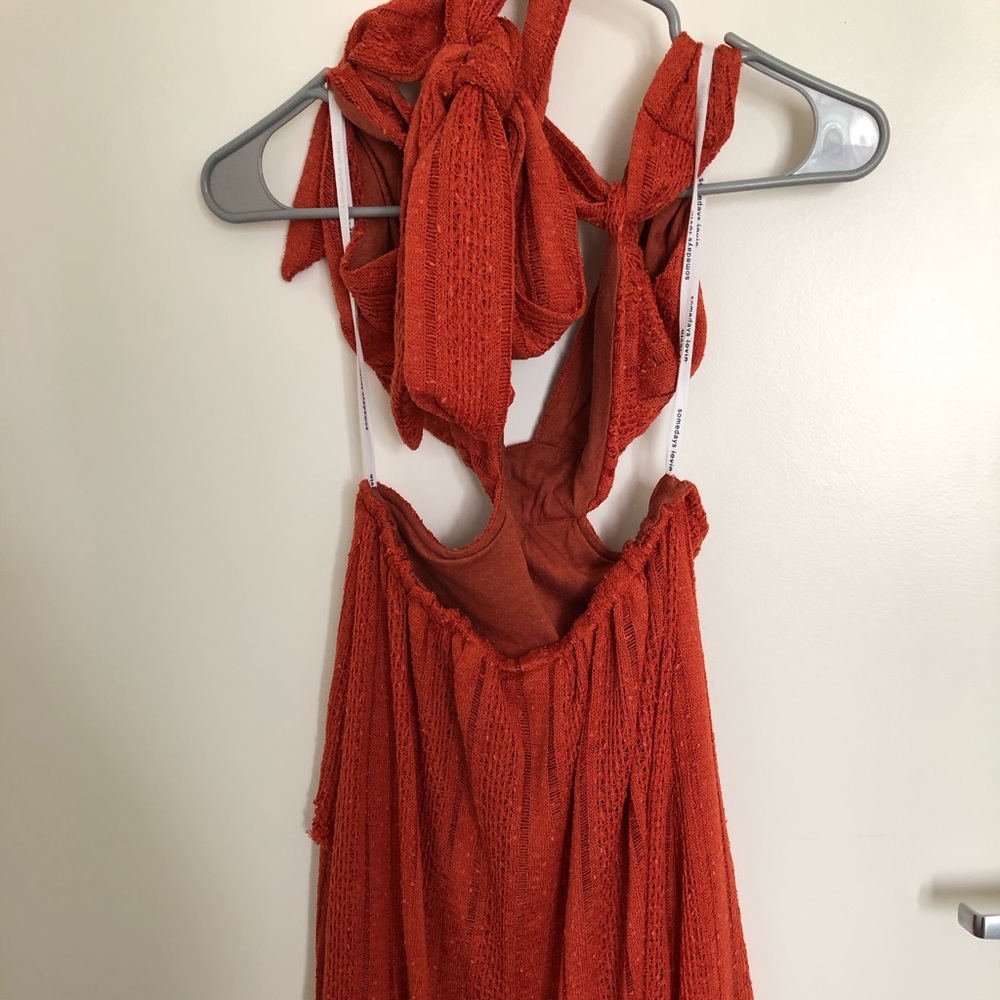Somedays Lovin Orange Dress Wrapdress Sz SM - Picture 3 of 5